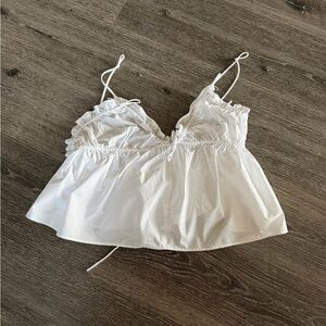 Zara White Ruffled Camisole Top